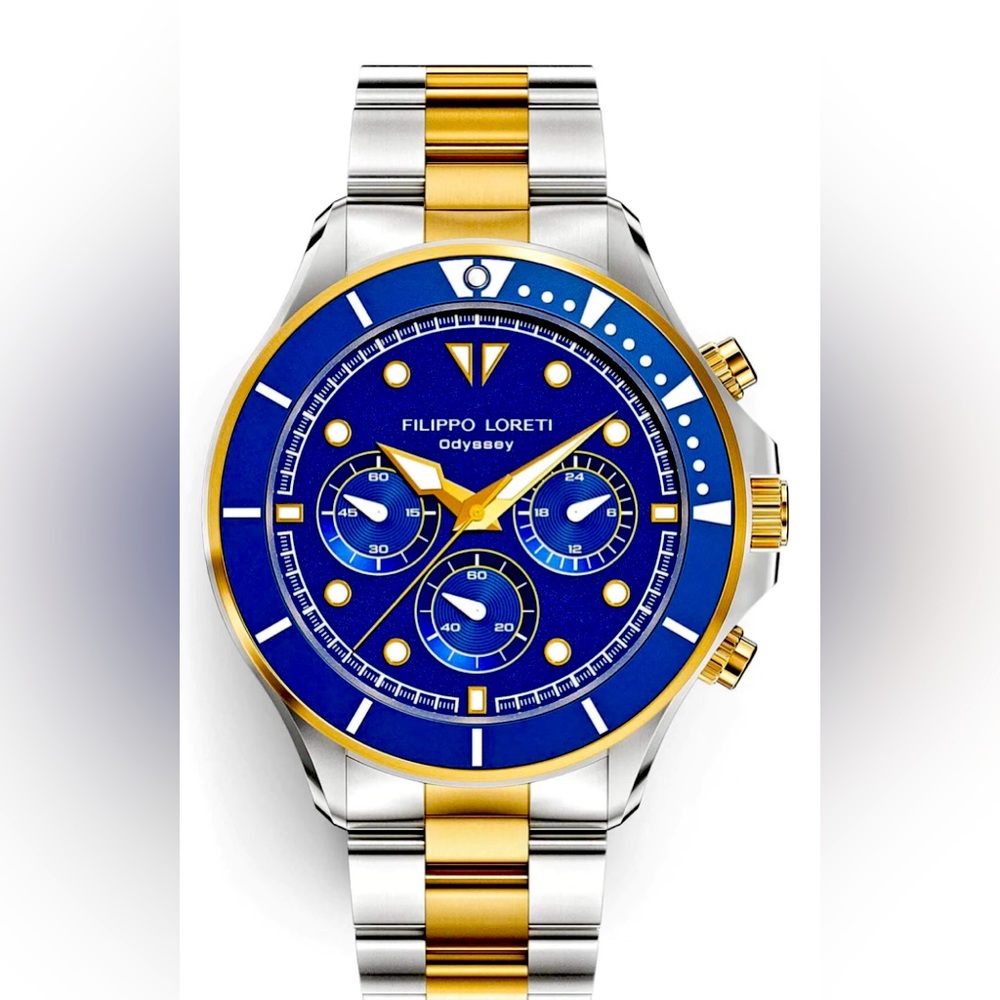 Filippo loreti ODYSSEY TWO TONE GOLD BLUE LINK watch